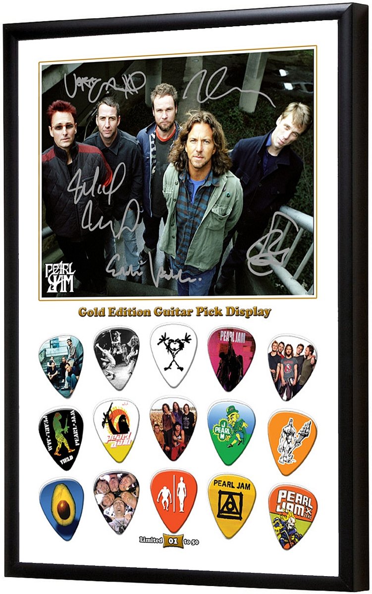 Plectrumdisplay Pearl Jam ingelijst